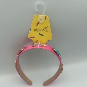 *New* Piper K Colorful Crayon Embellished Pink Headband